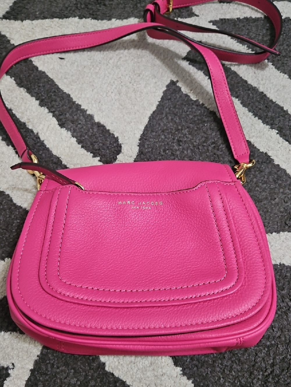 Marc Jacobs Hot Pink Pebbled Leather Crossbody Bag